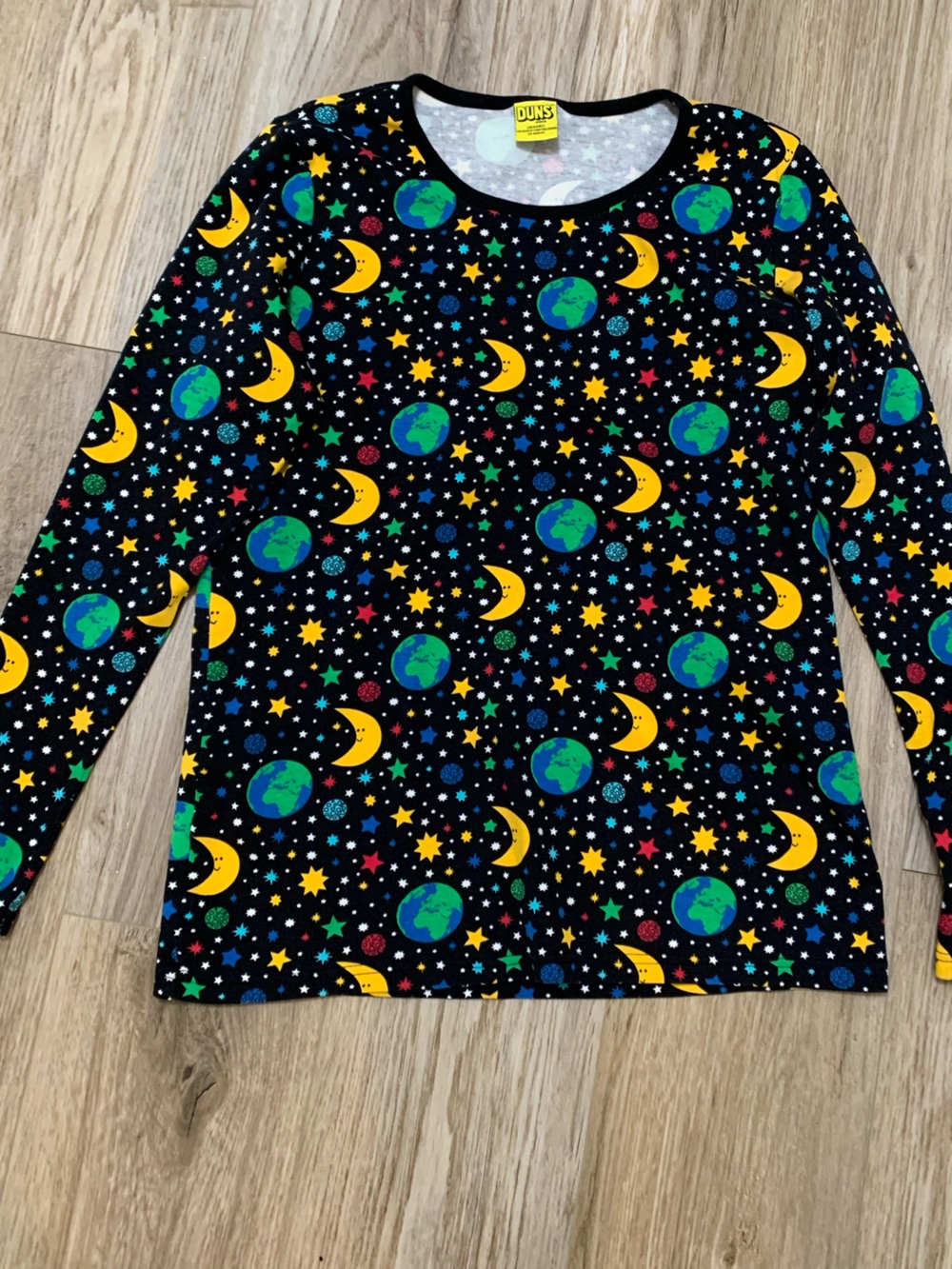 DUNS Sweden Organic Cotton Celestial Mother Earth Shirt Long Sleeve Tee WOMEN L - Picture 3 of 8